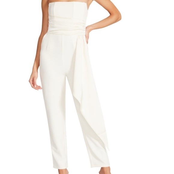 Steve Madden | NWT Harlen Ivory Cream White Strapless Pocket Jumpsuit XS - Picture 3 of 7